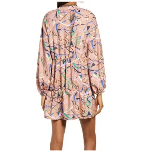 Open Edit Abstract Print Tiered Dress Size S Small - Picture 3 of 10